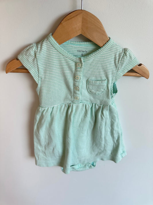 Aqua Dress Bodysuit / 9m