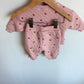 Pink Quilted Peach Sweater + Pants Set / 3m
