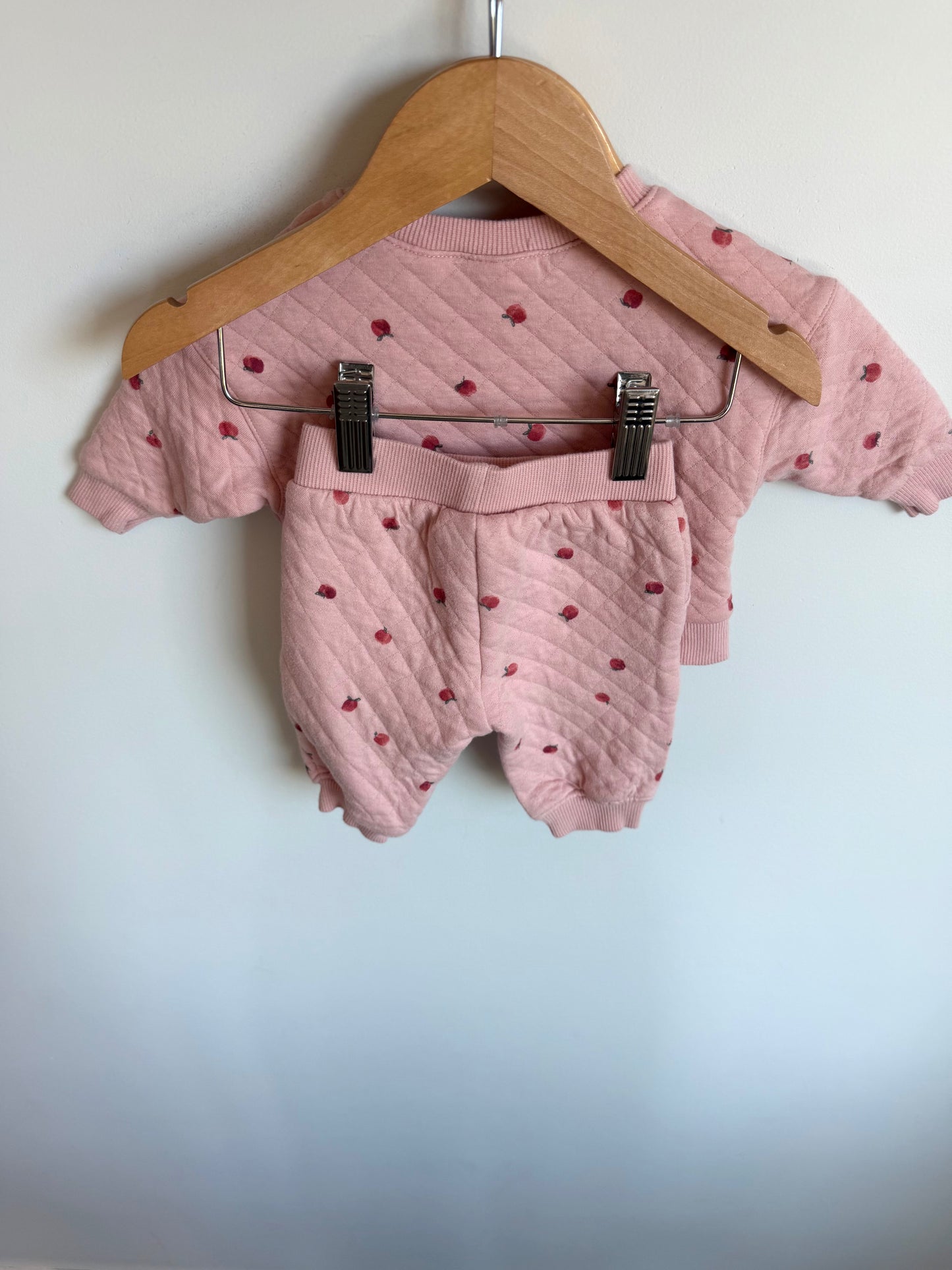 Pink Quilted Peach Sweater + Pants Set / 3m