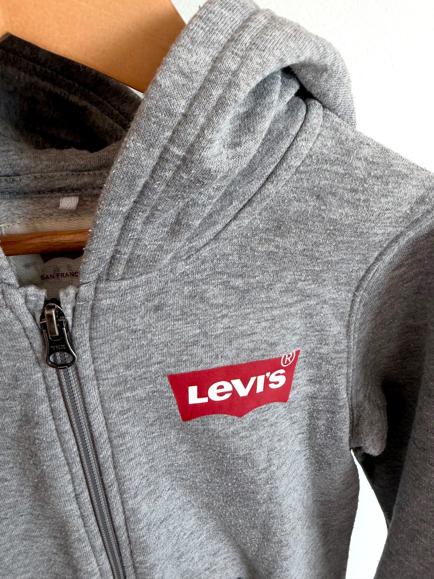 Levi's Grey Zippered Hoodie / 5-6 years