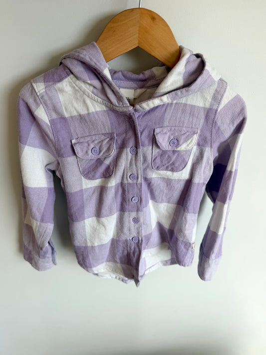 Purple Hood Checkered Top / 3T