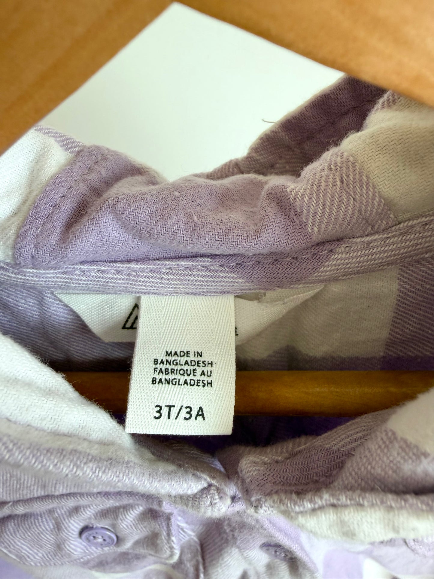 Purple Hood Checkered Top / 3T
