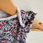 Floral Bodysuit with Ruffle Sleeves / 6-12m