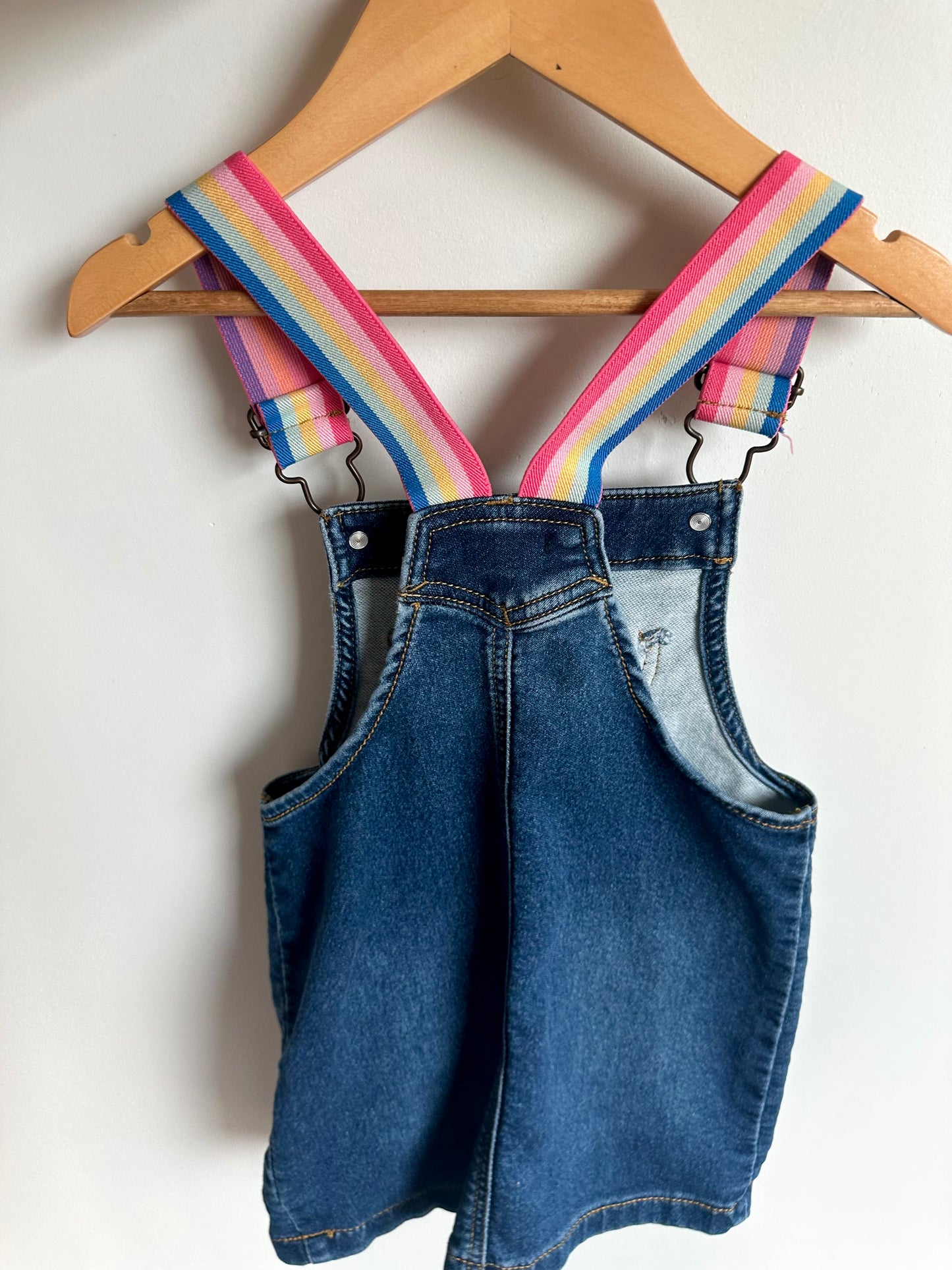 Denim Heart Overall Dress / 4T
