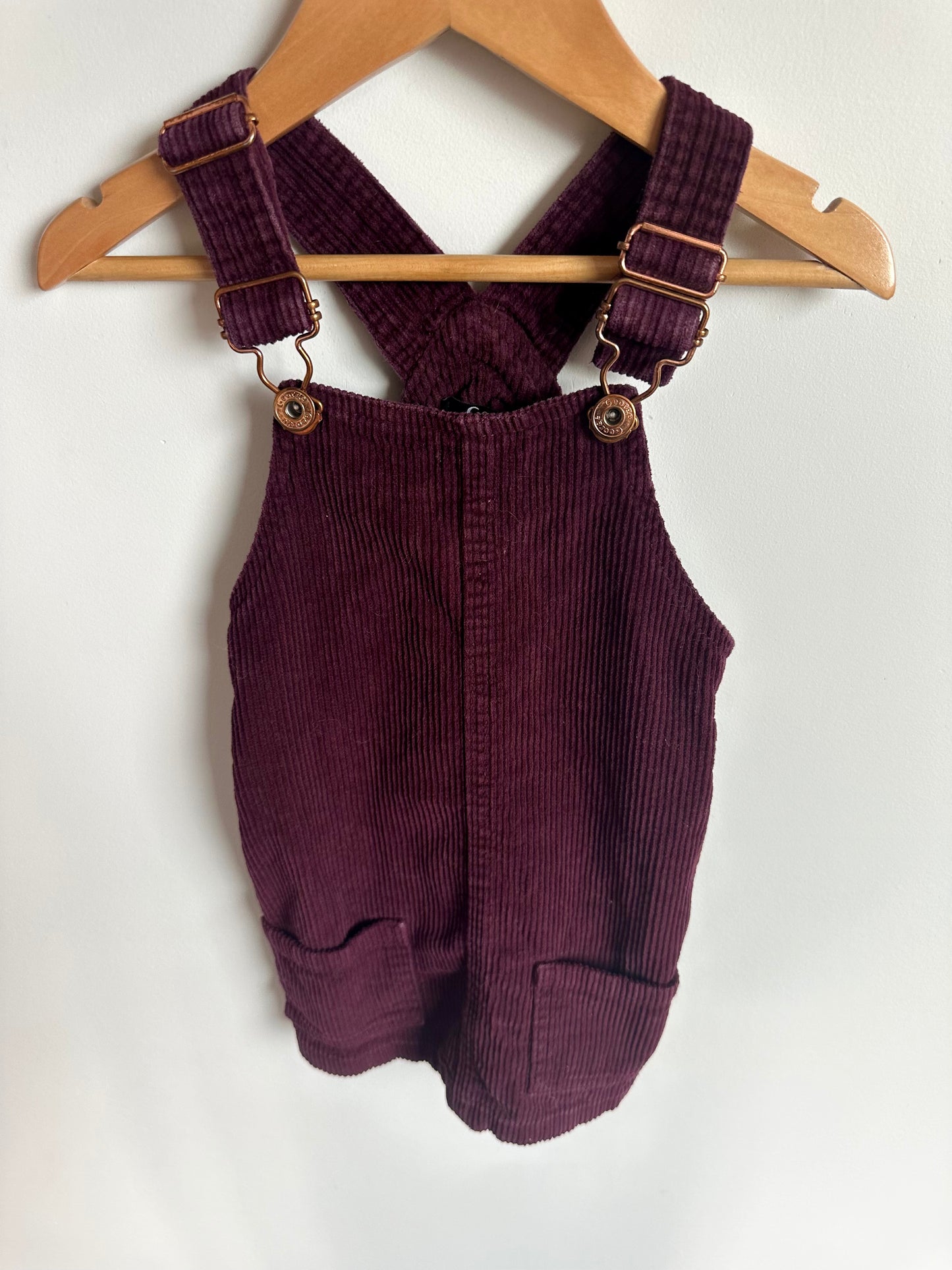 Maroon Cord Overall Dress / 4T