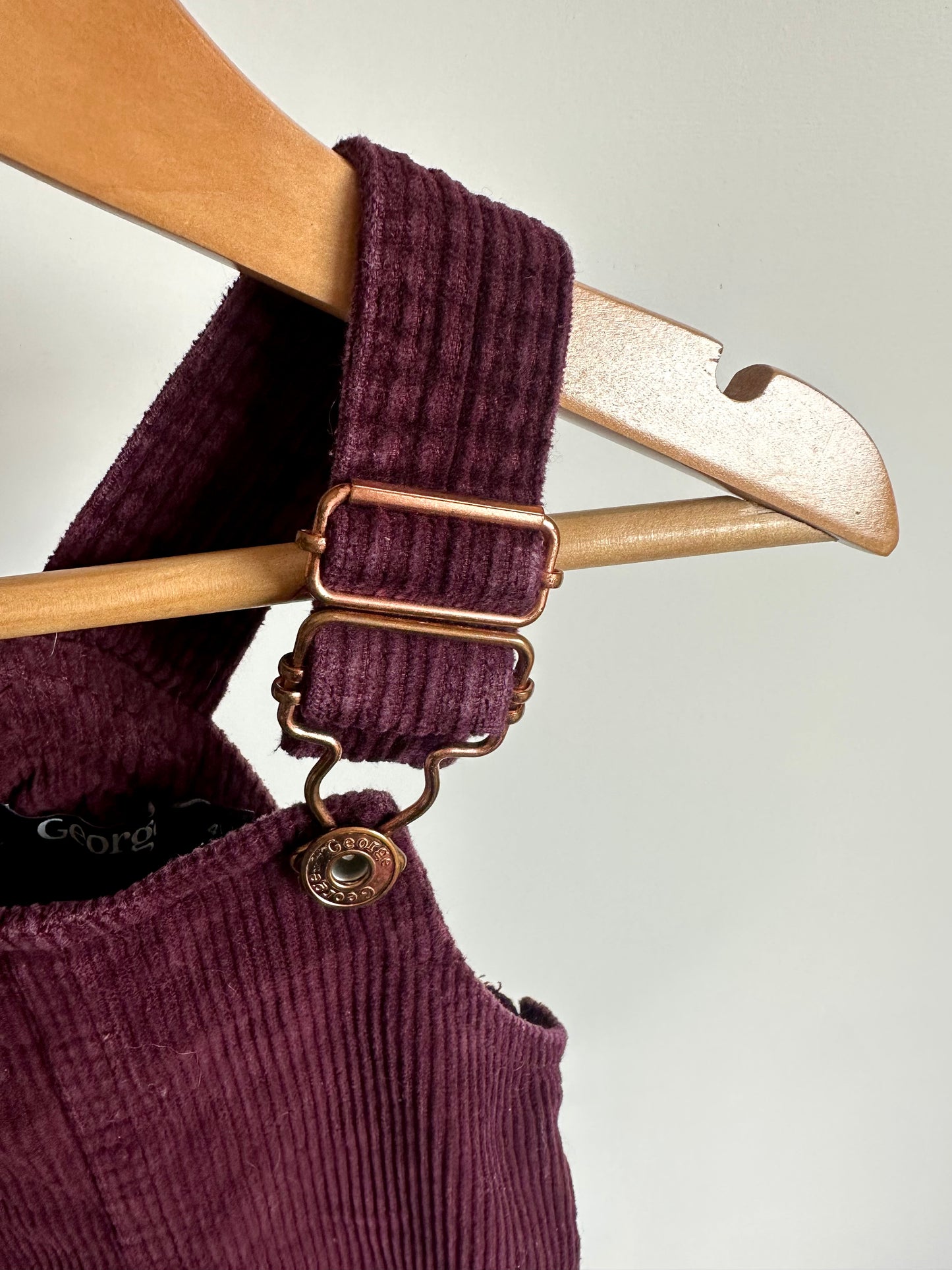 Maroon Cord Overall Dress / 4T