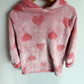 Fleece Pink Heart Hoodie / 4-5T