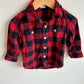 Gap Red + Black Button Up / 18-24m