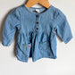 Embroidered Heart Pocket Long Sleeve Dress / 6-12m