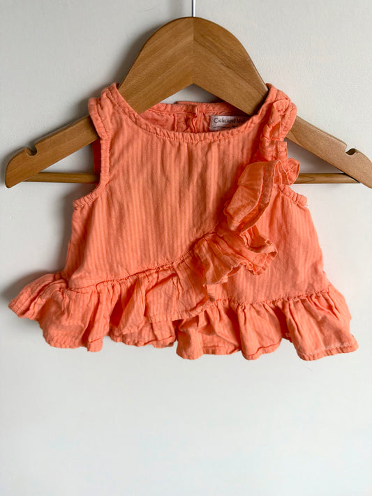 Coral Ruffle Tank Top / 3-6m