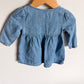 Embroidered Heart Pocket Long Sleeve Dress / 6-12m
