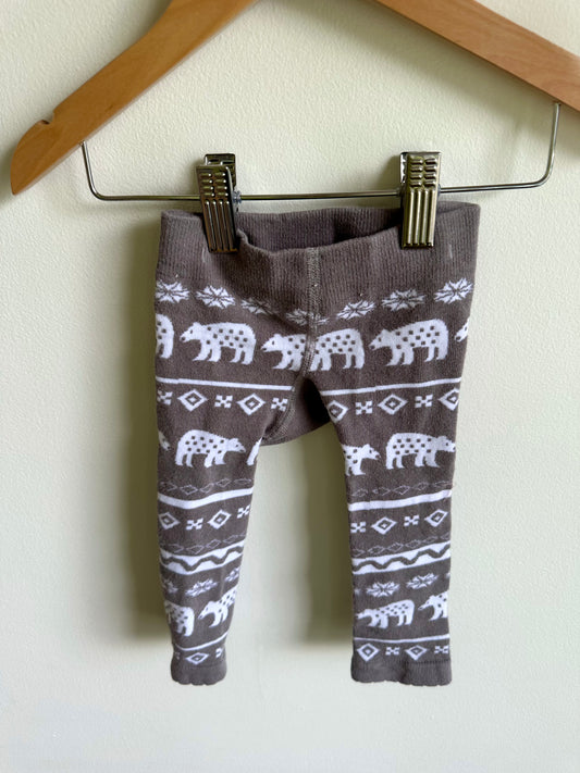 Bear Pattern Leggings / 6-12m