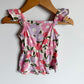 Pink + Purple Floral Romper / 3-6m