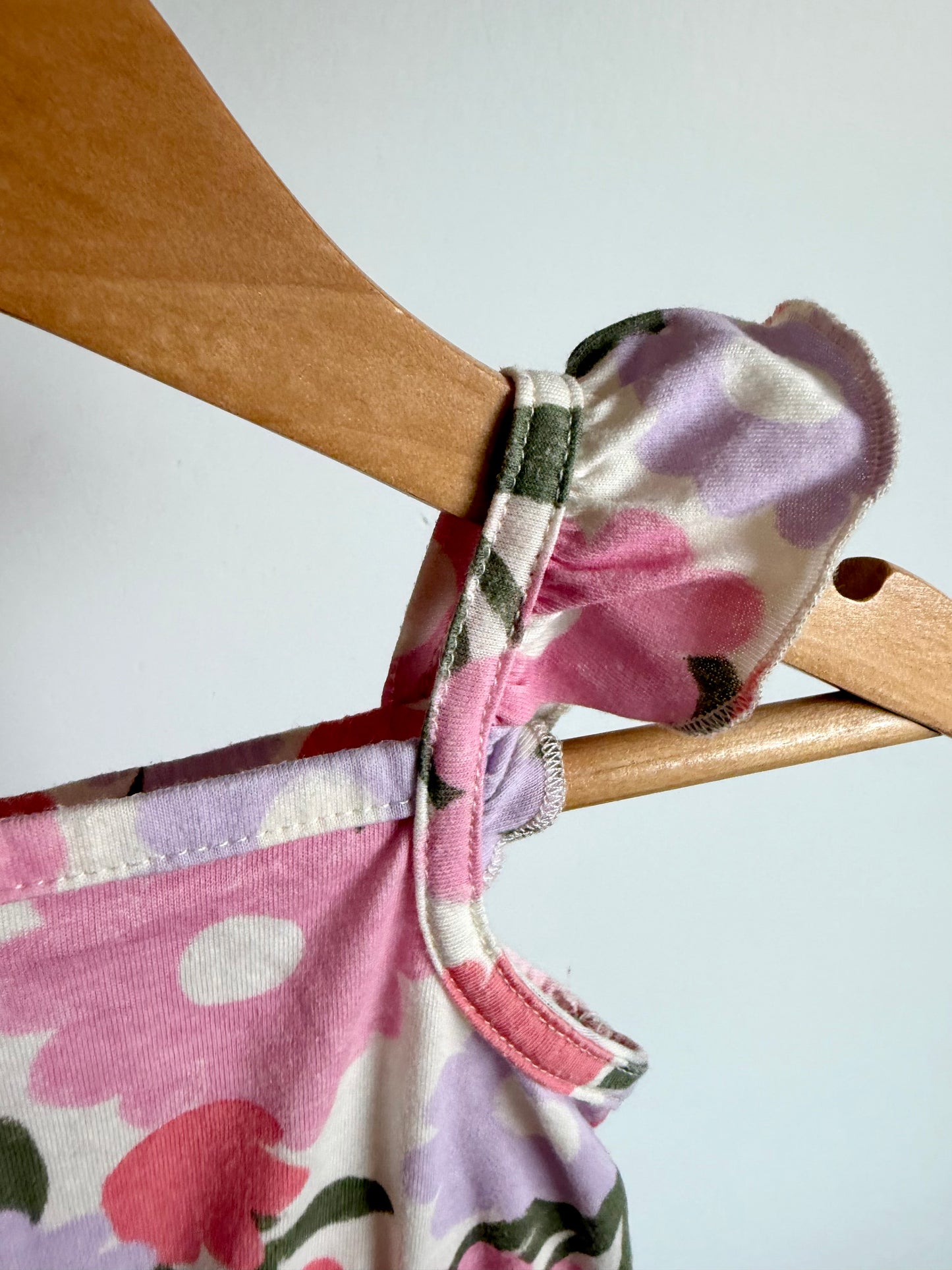 Pink + Purple Floral Romper / 3-6m