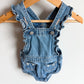 Daisy Embroidered Denim Bubble Romper / 6-12m