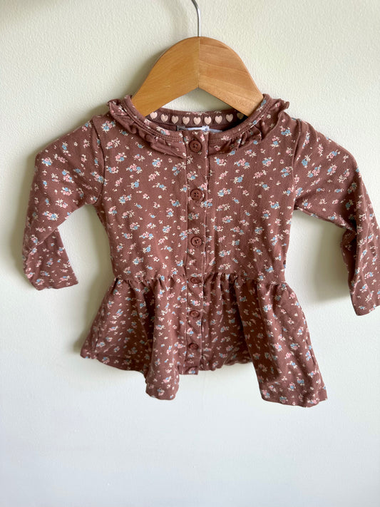 Brown Floral Tunic Dress / 12m