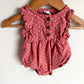 Dotted Ruffle Sleeve Bubble Romper / 0-3m