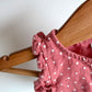 Dotted Ruffle Sleeve Bubble Romper / 0-3m