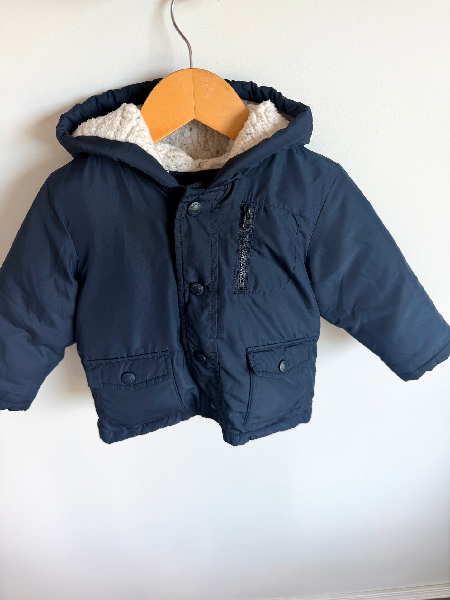 Navy Fleece Lined Jacket / 18-24m