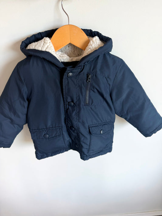 Navy Fleece Lined Jacket / 18-24m