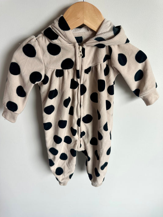 Dotted Hood Jumpsuit / 3-6m