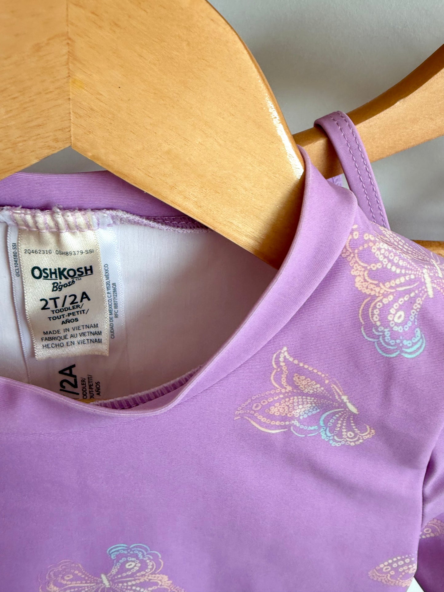 Purple Butterfly Three Piece Swim Suit / 2T