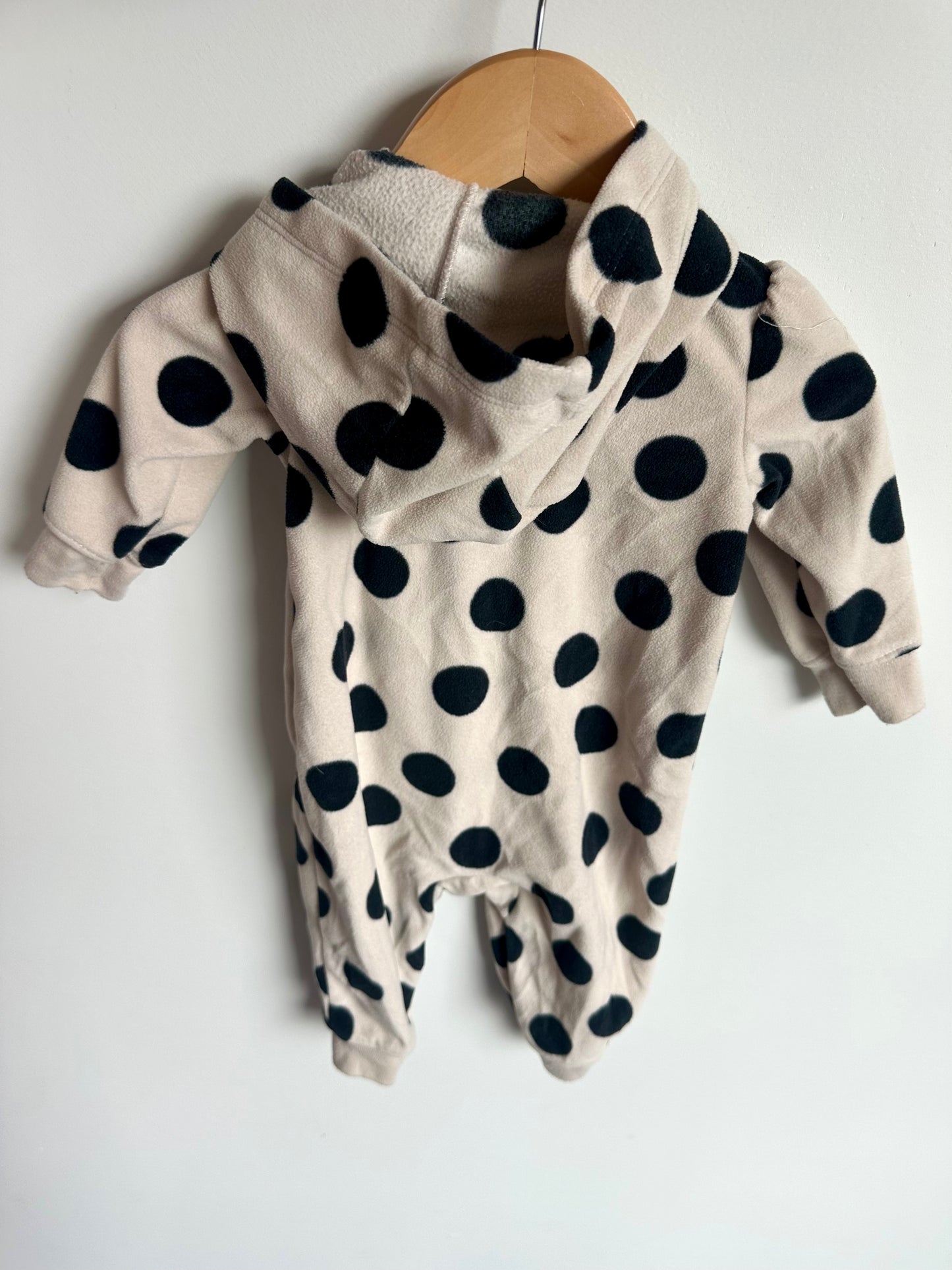 Dotted Hood Jumpsuit / 3-6m