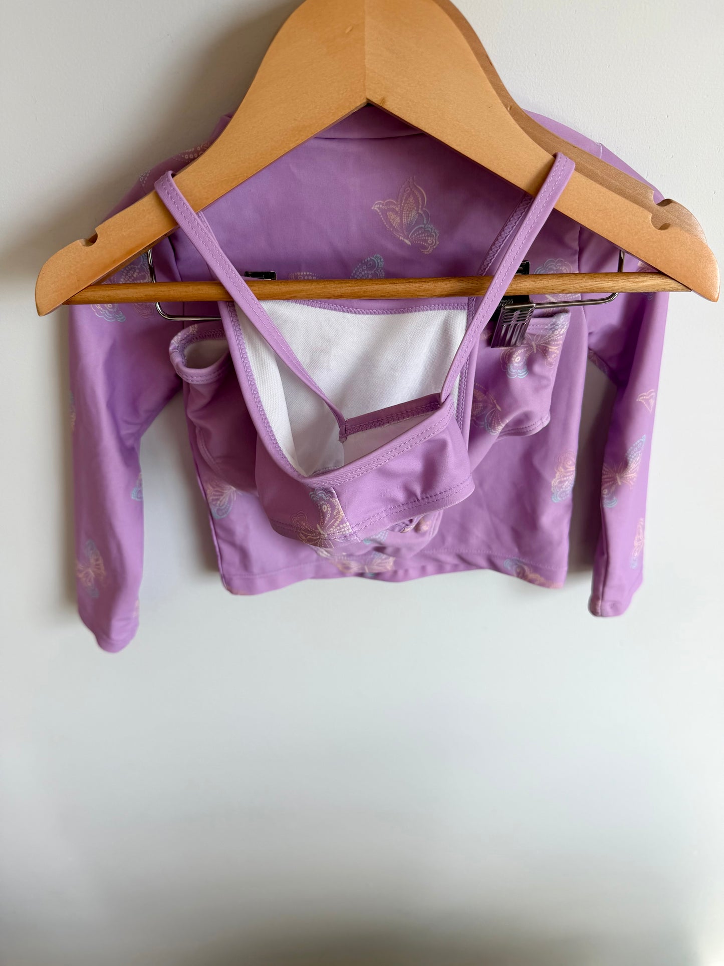 Purple Butterfly Three Piece Swim Suit / 2T