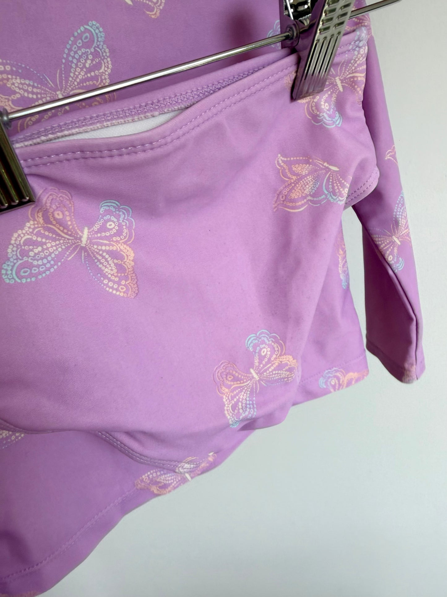 Purple Butterfly Three Piece Swim Suit / 2T