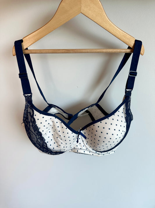 Polka Dot Lace Padded Bra / L