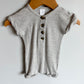 LouLou Lollipop Grey Rib Bamboo Romper / 6-12m