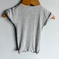 LouLou Lollipop Grey Rib Bamboo Romper / 6-12m