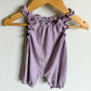 100% Cotton Purple Ribbed Romper / 0-3m