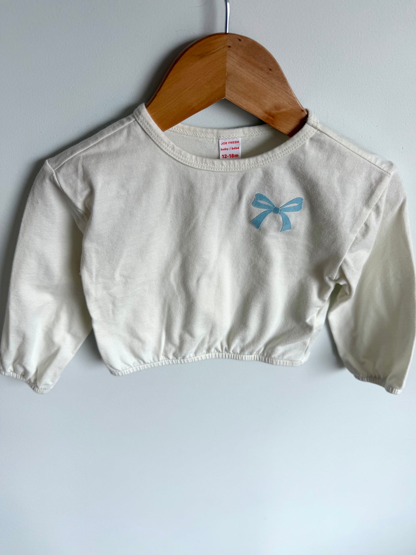 Cream Bow Top / 12-18m