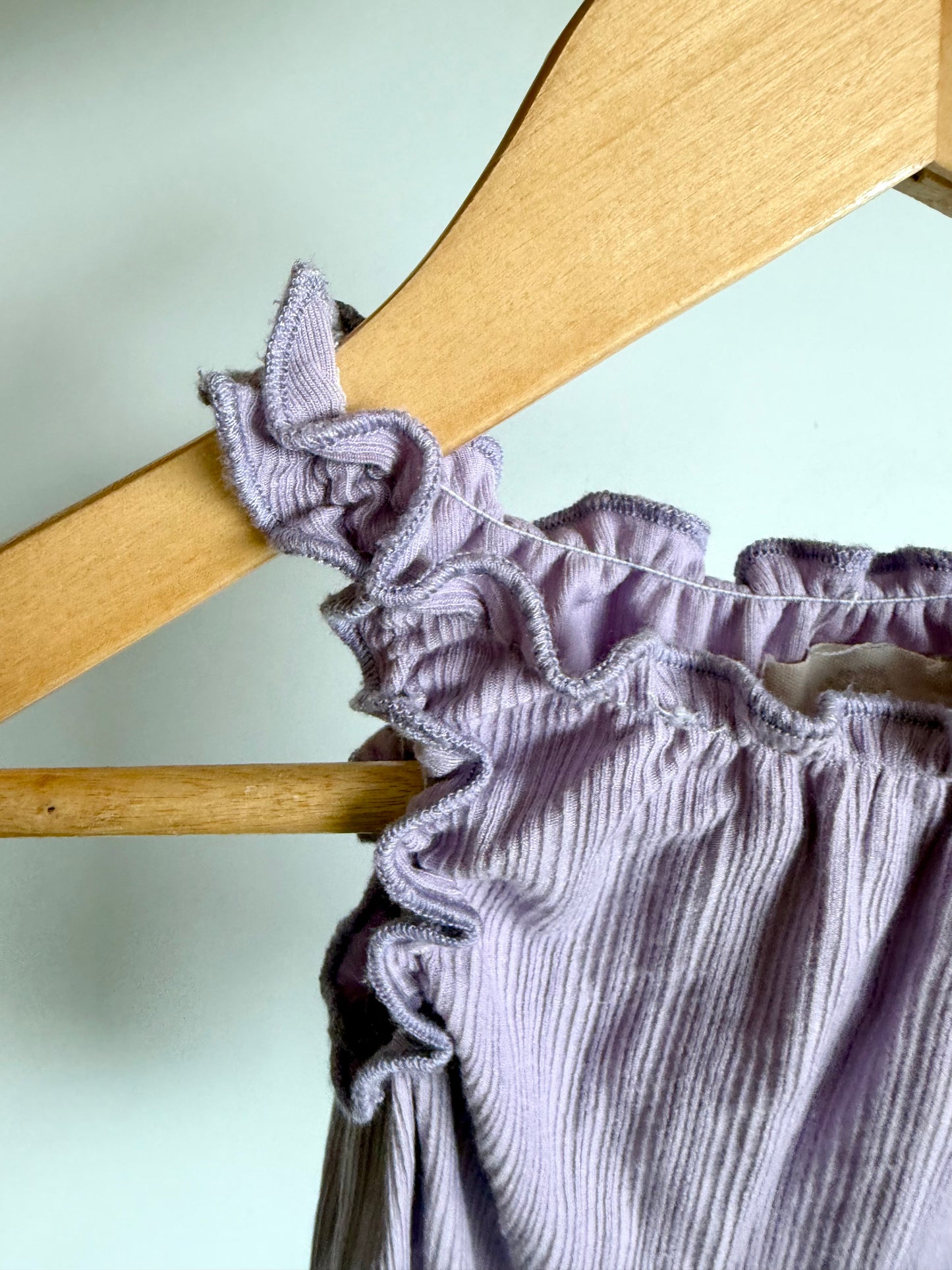 100% Cotton Purple Ribbed Romper / 0-3m