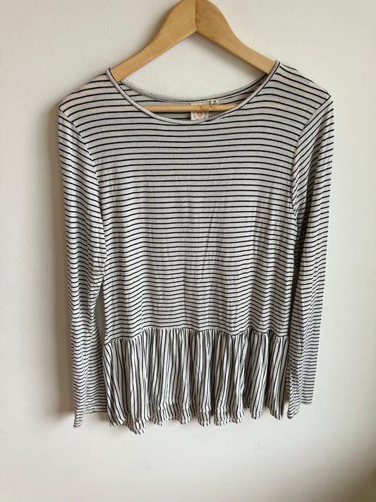 Striped Soft Billowy Top / M