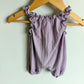 100% Cotton Purple Ribbed Romper / 0-3m