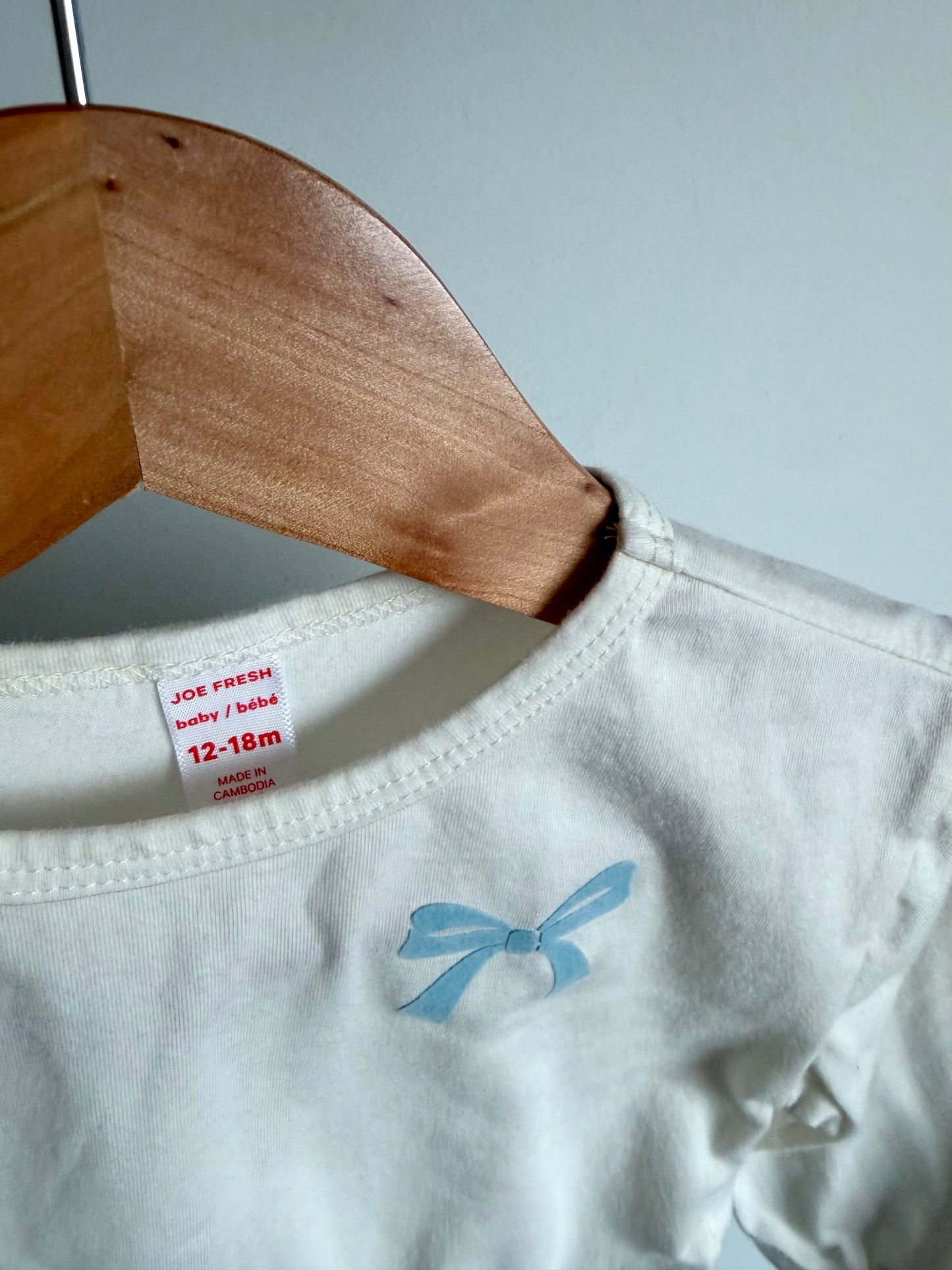 Cream Bow Top / 12-18m