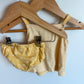 Yellow Striped Circle Pattern Top + Bloomer Set / 6m