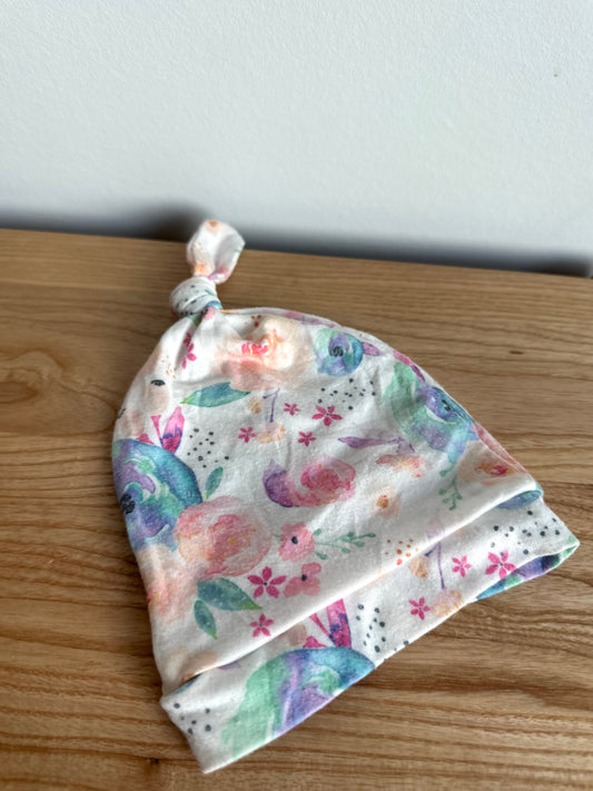 Pastel Floral Toque / 0-3m?