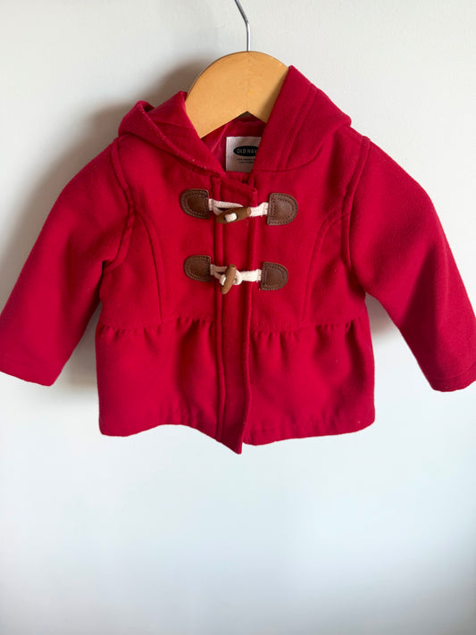 Red Hooded Coat / 6-12m