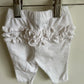 White Ruffle Bottom Leggings / 3-6m