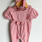 Pink Embroidered Jumpsuit with Headband / 9-12m