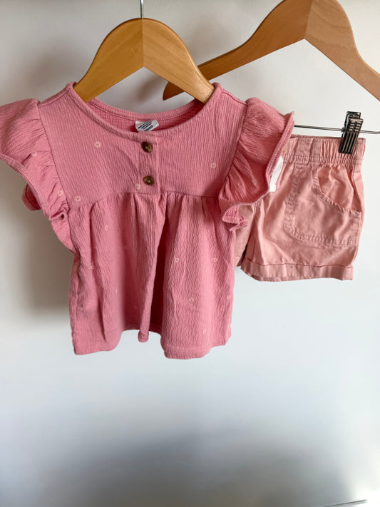 Blush Floral Top + Shorts Set / 3T