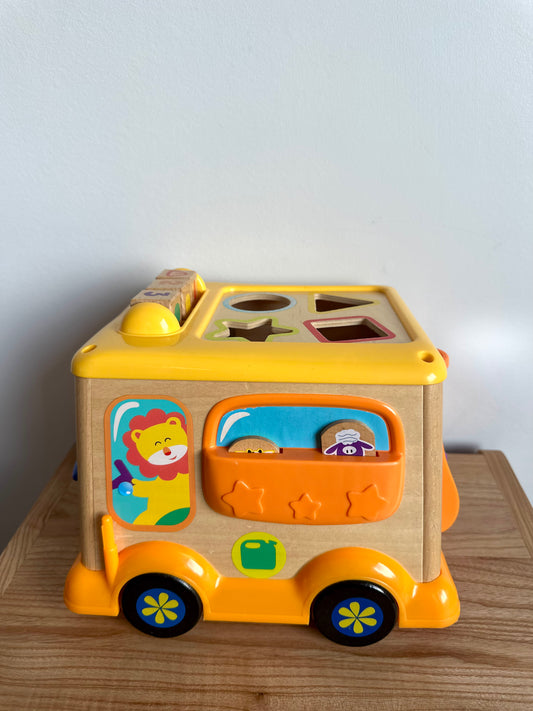 Wooden Shape Sorter Bus Toy (No Shipping)