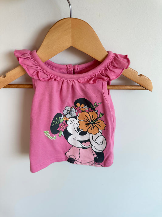 Minnie Pink Ruffle Top / 0-3m