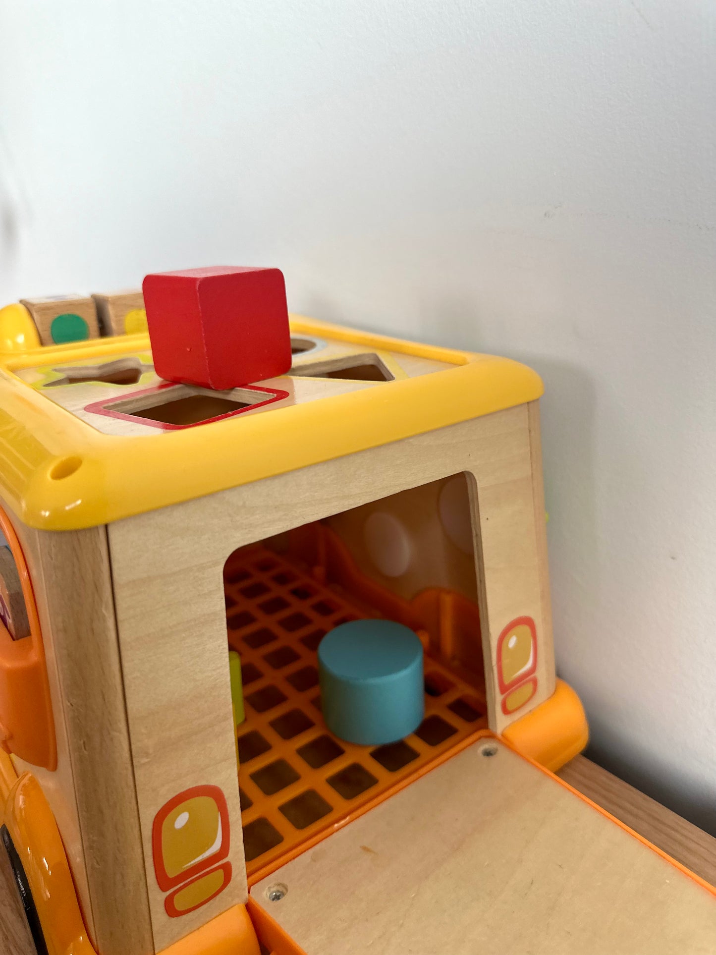 Wooden Shape Sorter Bus Toy (No Shipping)