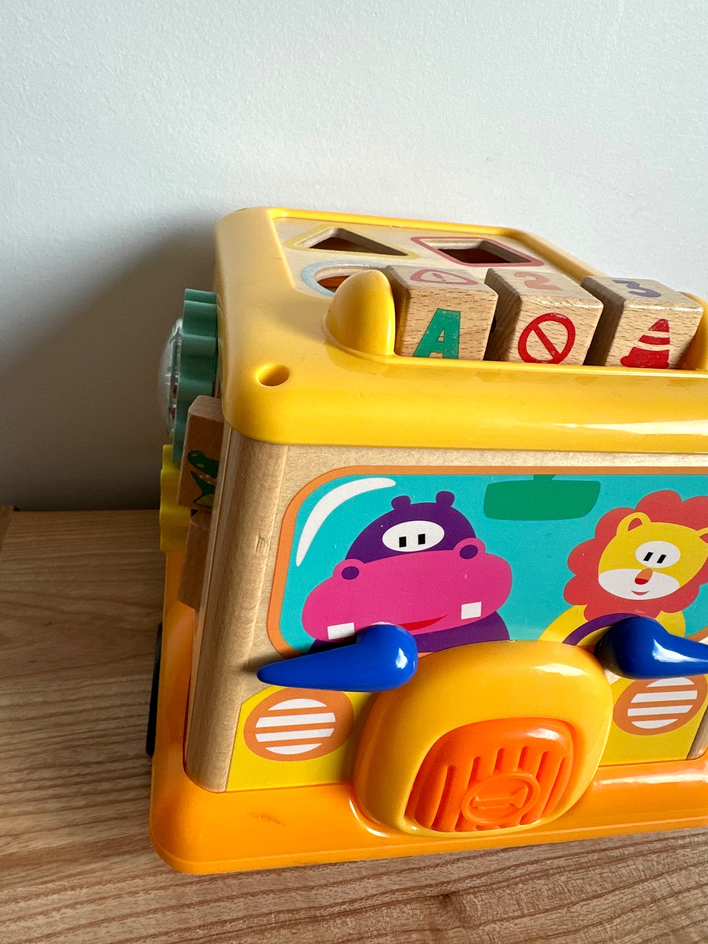 Wooden Shape Sorter Bus Toy (No Shipping)