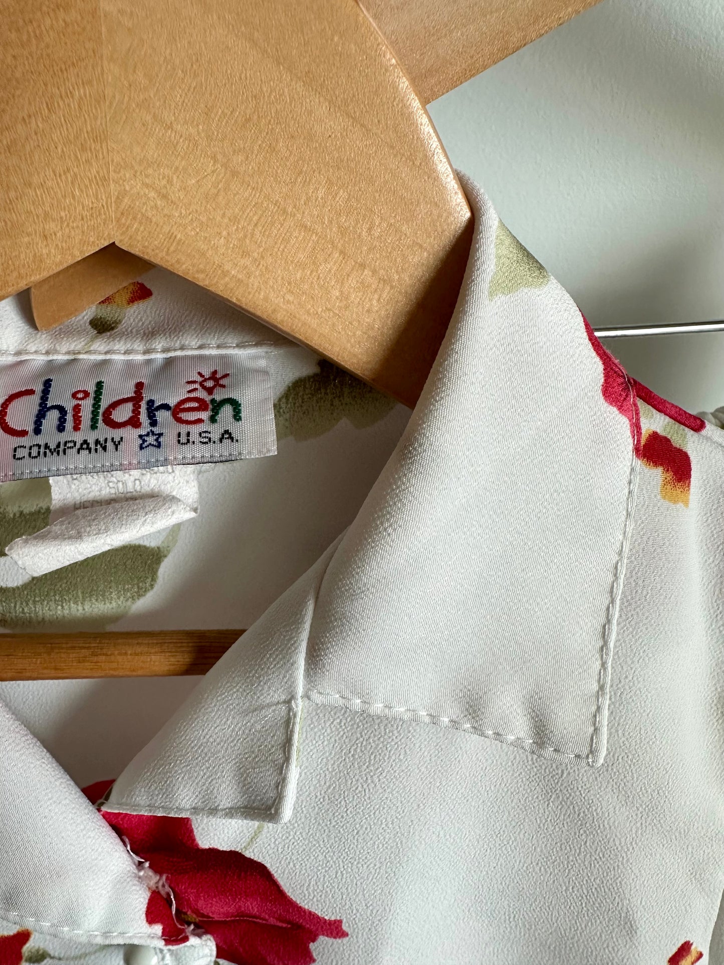 Vintage White Floral Top + Long Skirt / 4-5 years