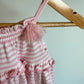 Pink Striped Ruffle Dress / 3-6m